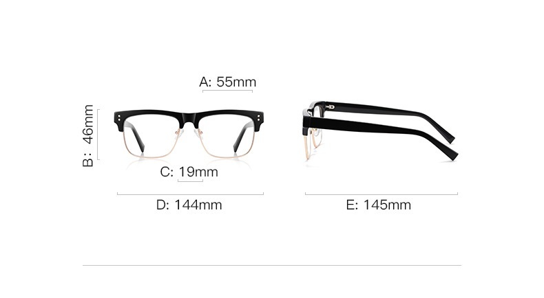 Gary-Square fullrim browline prescription glasses