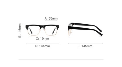 Gary-Square fullrim browline prescription glasses