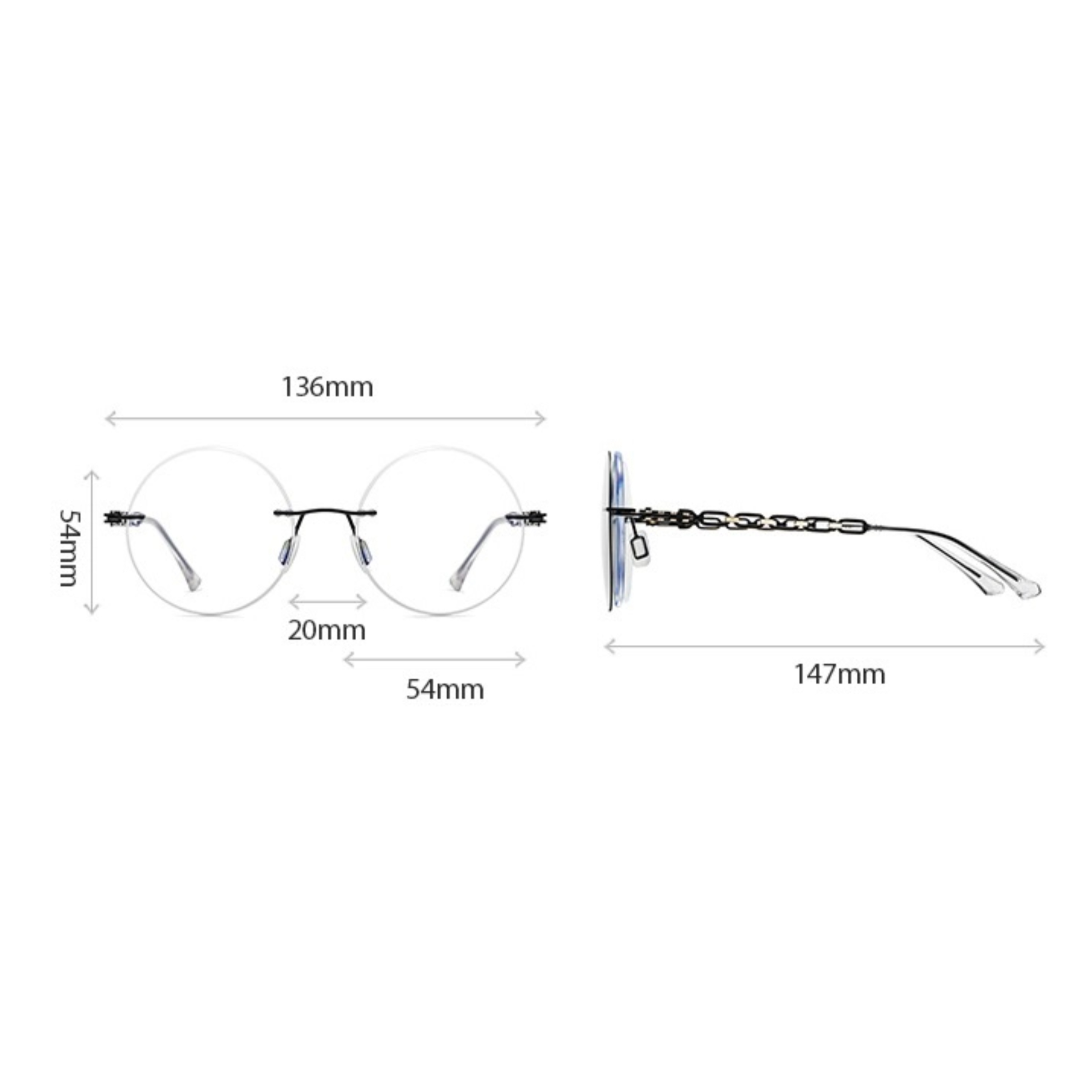 Adelaide-Rimless prescription optical glasses for women with magnetic polarizing lens set-7213