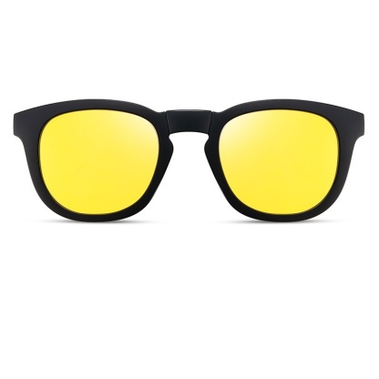 Ingemar-Square fullrim foldable polarized magnetic prescription glasses includes night vision lenses