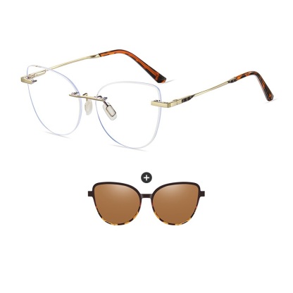 Ives-Butterfly rimless polarized magnetic prescription glasses-Glasses Magic