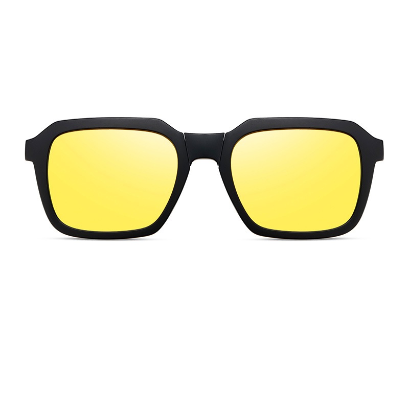 Ingram-Geometric fullrim foldable polarized magnetic prescription glasses includes night vision lenses-Glasses Magic