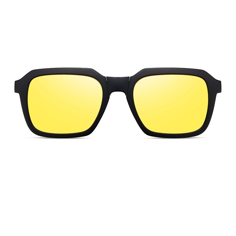 Ingram-Geometric fullrim foldable polarized magnetic prescription glasses includes night vision lenses-Glasses Magic