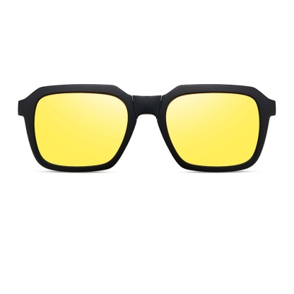 Ingram-Geometric fullrim foldable polarized magnetic prescription glasses includes night vision lenses-Glasses Magic