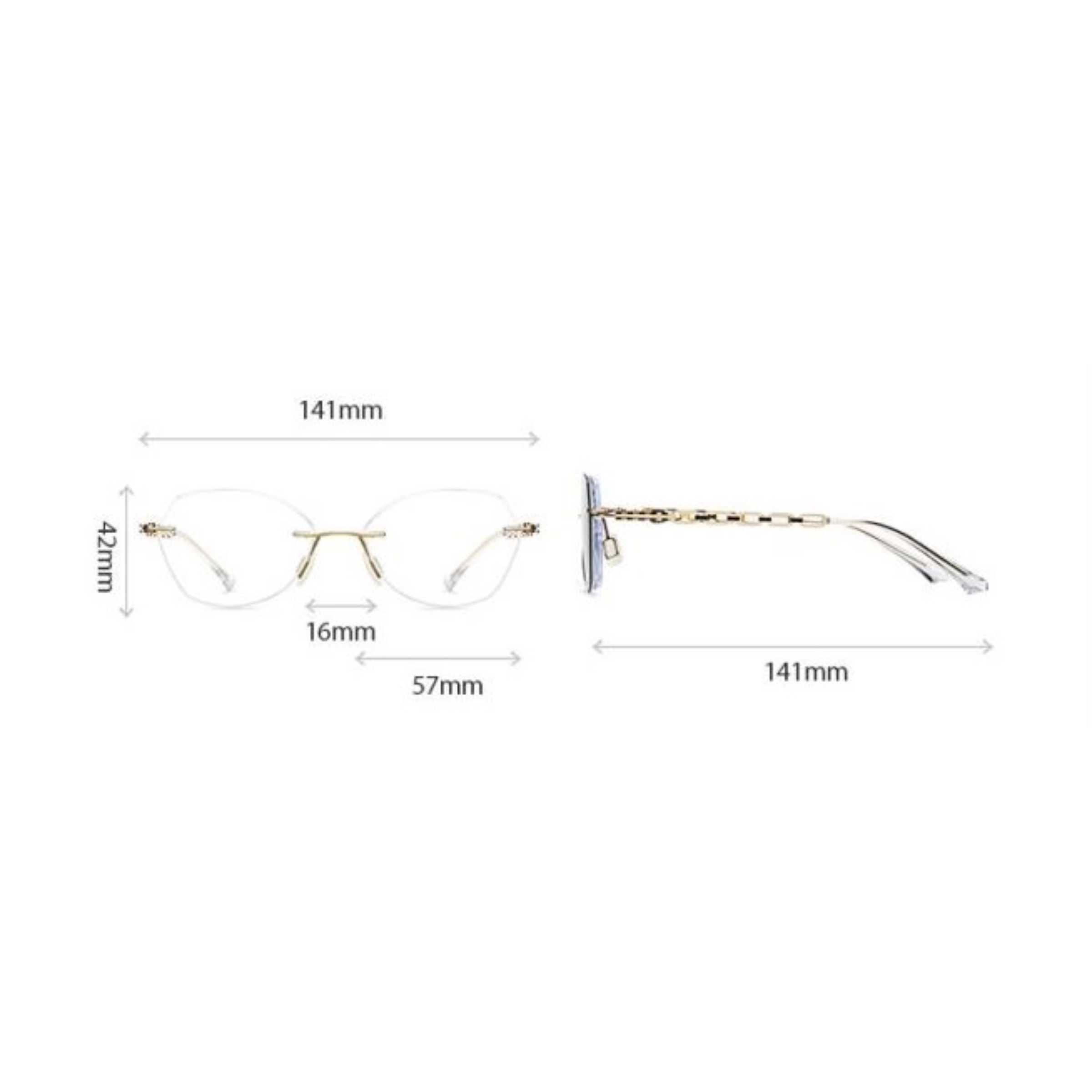 Abina-Rimless prescription optical glasses for women with magnetic polarizing lens set-7212