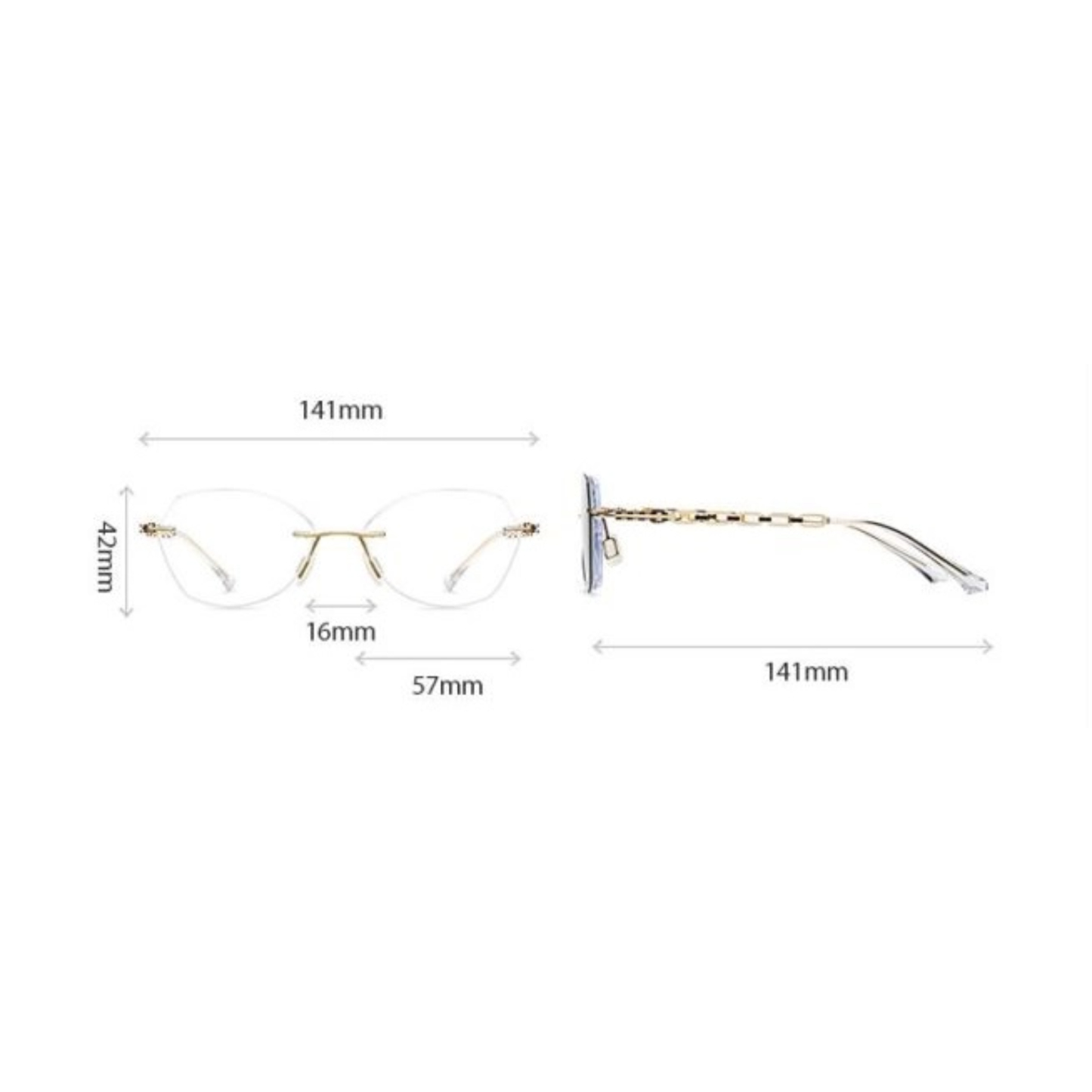 Abina-Rimless prescription optical glasses for women with magnetic polarizing lens set-7212