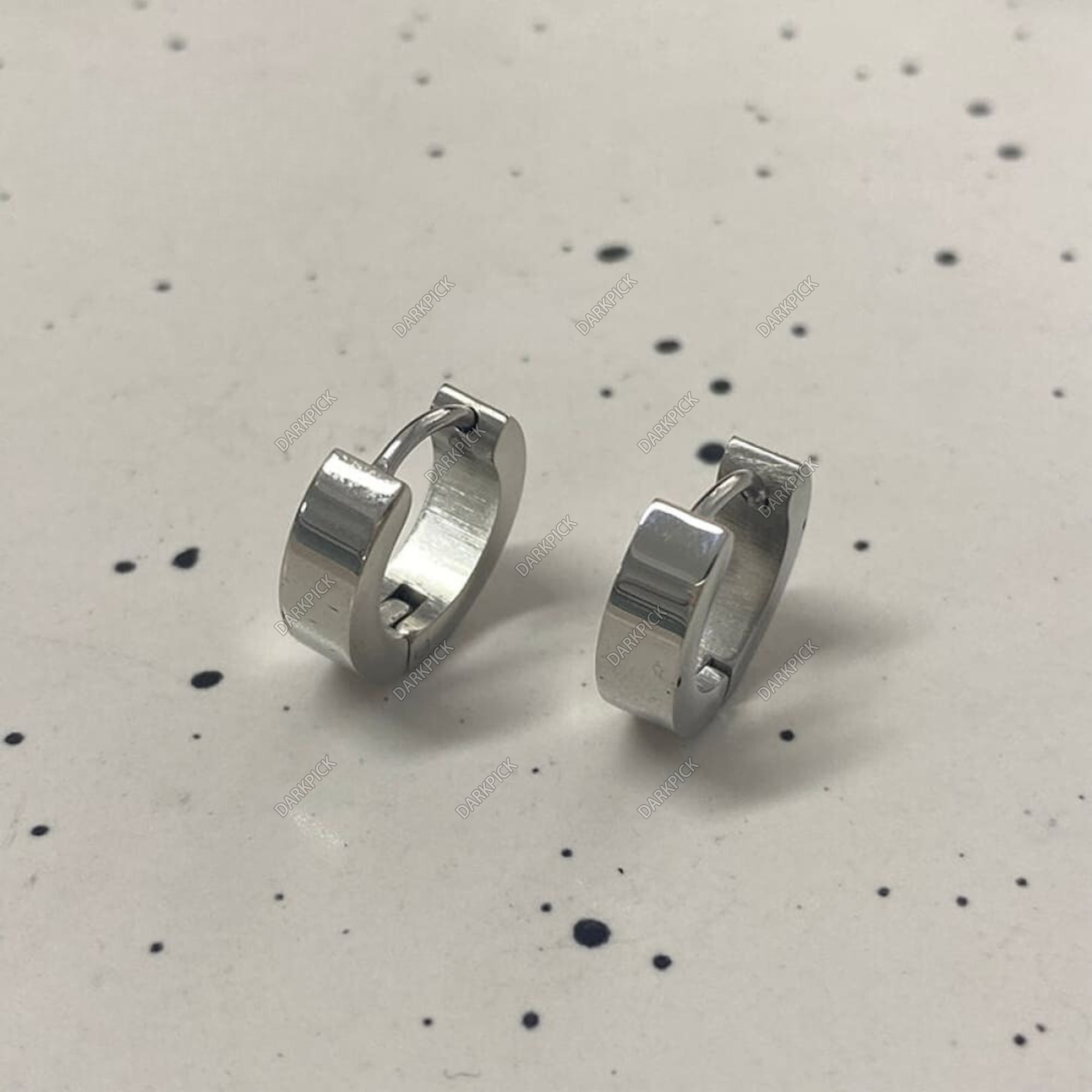 Minimalist Solid Color Stainless Steel Huggie Earrings