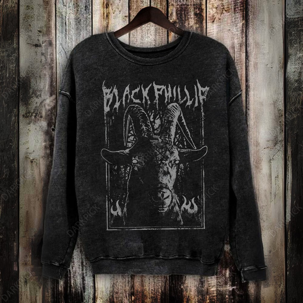 Unisex Vintage Washed The Witch Black Phillip Sweatshirt
