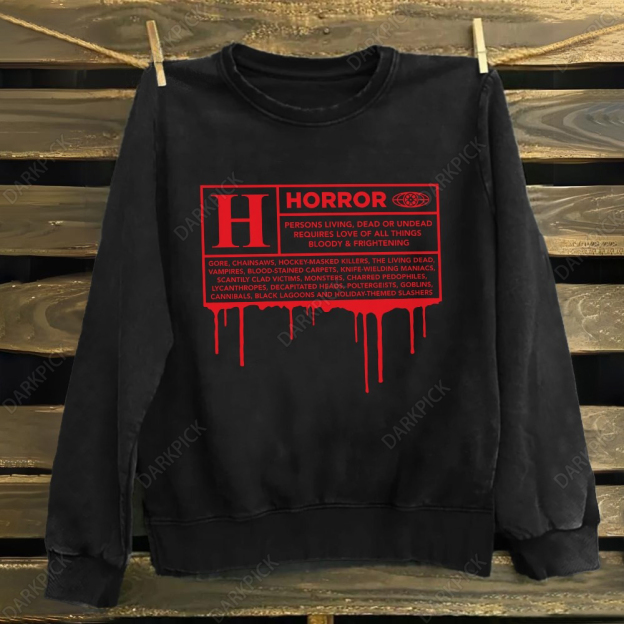 Unisex Cotton H Horror Movie Fans Sweatshirt