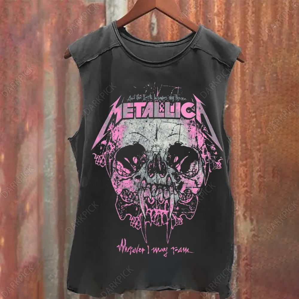 Unisex Vintage Washed Metallica Songs Tank Top