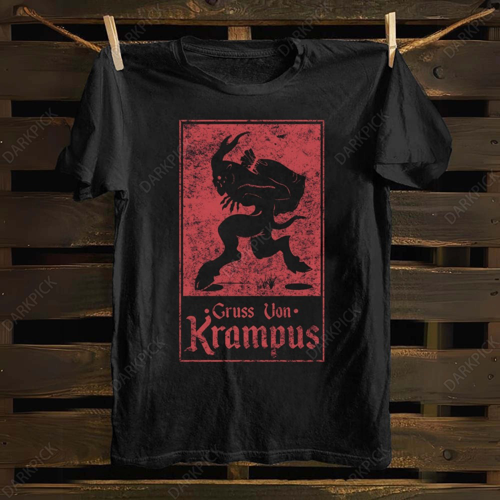 Unisex cotton Gruss von Krampus Christmas Winter Season Holiday T-shirt