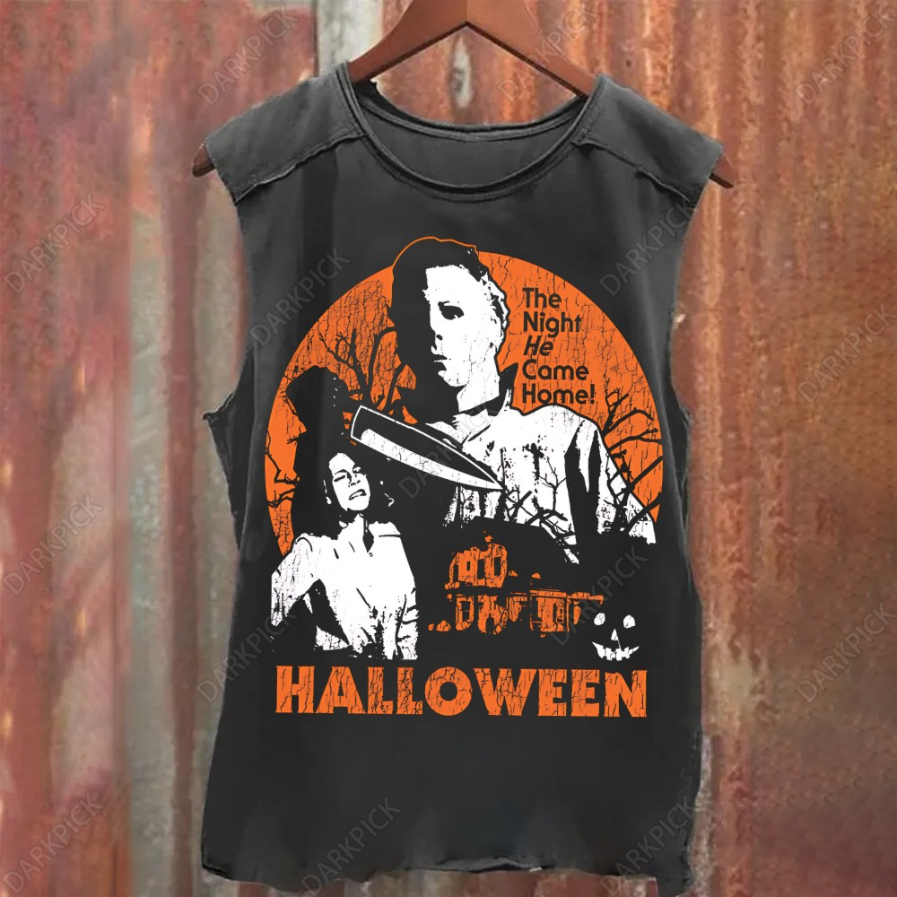 Unisex Vintage Washed Halloween Welcome Home Tank Top