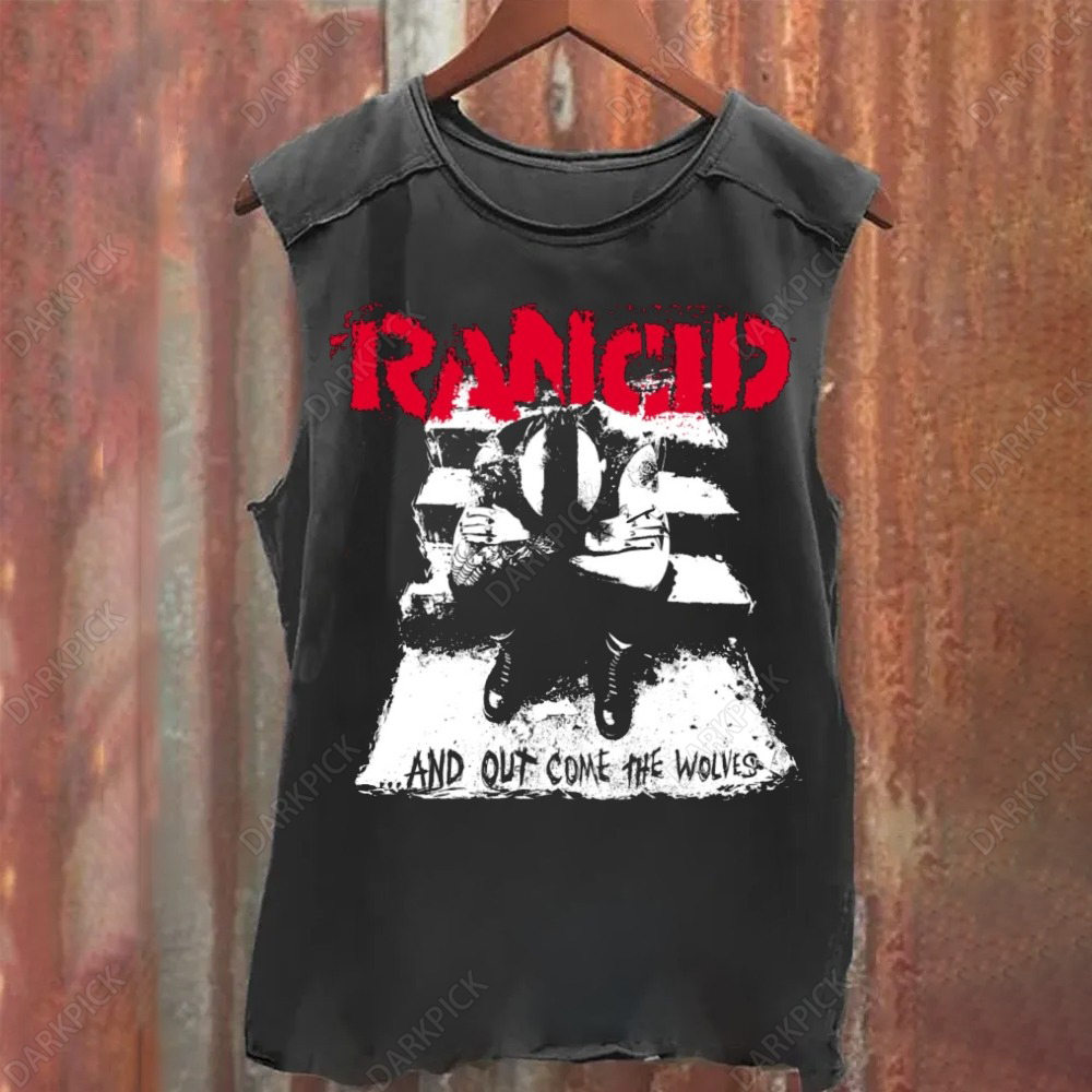 Unisex Vintage Washed Rancid Punk Band Tank Top