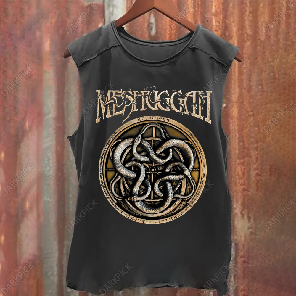 Unisex Vintage Washed Meshuggah Band Tank Top