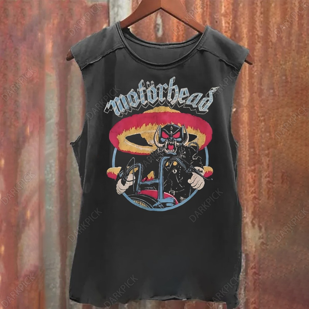 Unisex Vintage Washed Motorhead Heavy Metal Band Tank Top