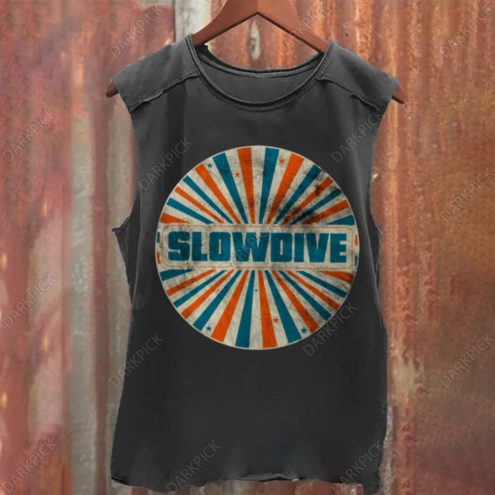 Unisex Vintage Washed Slowdive Rock Band Tank Top