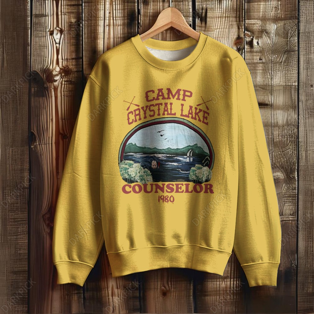 Unisex Camp Crystal Lake Print Crew Neck Casual Sweatshirt