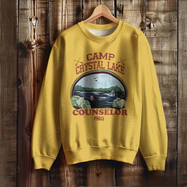 Unisex Camp Crystal Lake Print Crew Neck Casual Sweatshirt