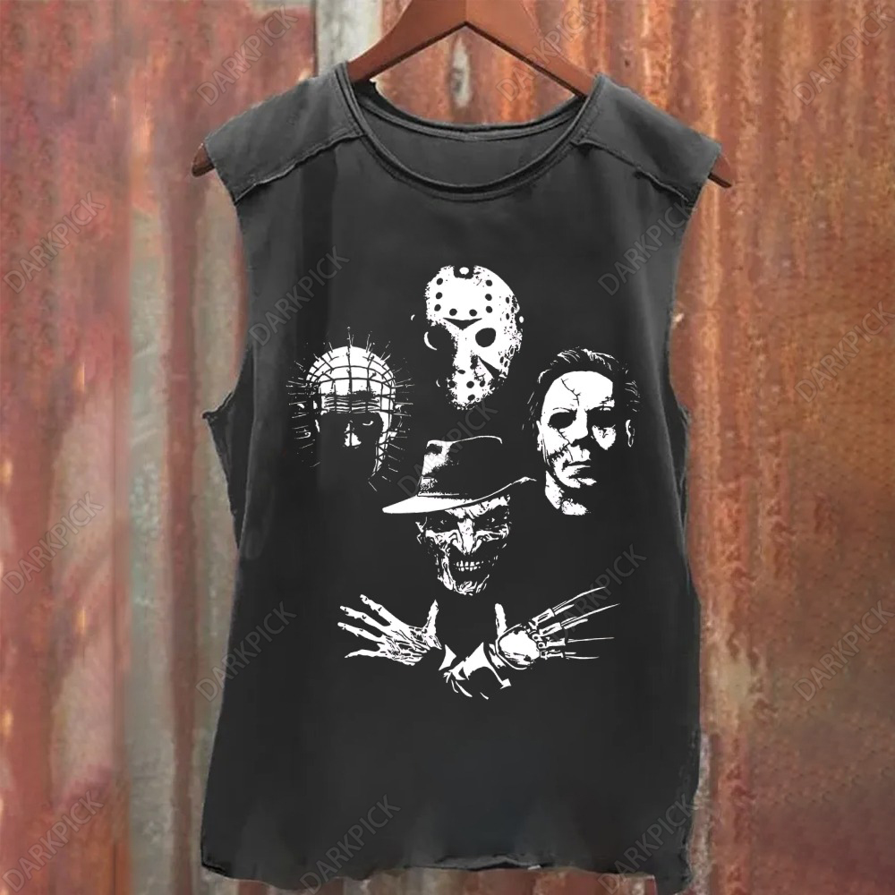 Horror Film t-Shirt Halloween Freddie Jason Hellraiser Grunge Rock Retro Black