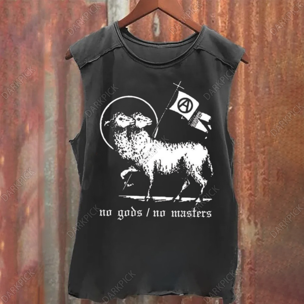 Unisex Vintage Washed No Gods No Masters Tank Top