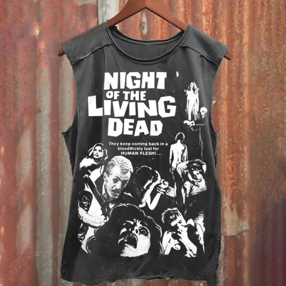 Unisex Horror Print Casual 100% Cotton Tank Top
