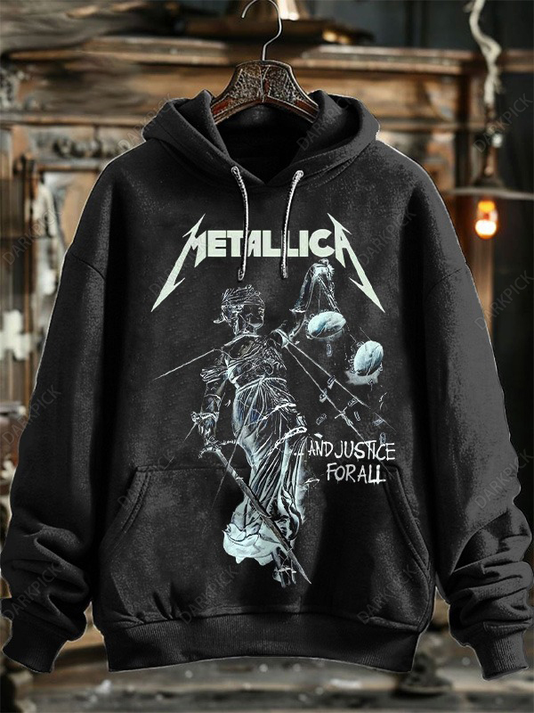 Men's Metallica Neutral Printed Casual  Hoodie Sweatshirt