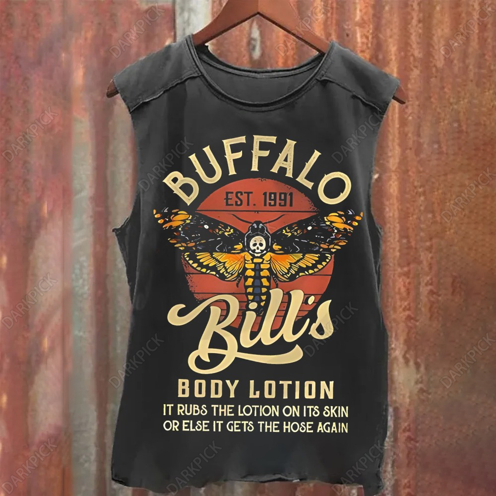 Unisex Vintage Washed Buffalo Bills Body Lotion Distressed Grafikdruck Tank Top