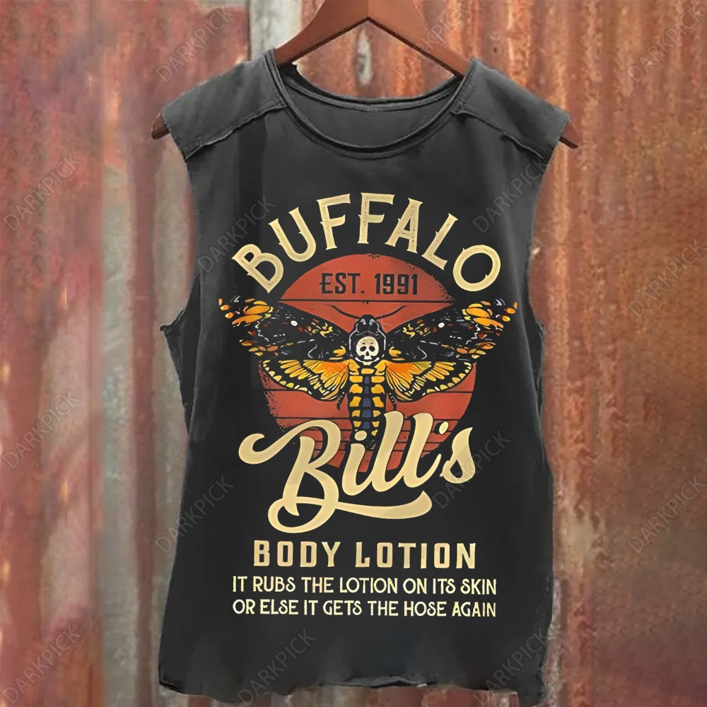 Unisex Vintage Washed Buffalo Bills Body Lotion Distressed Grafikdruck Tank Top