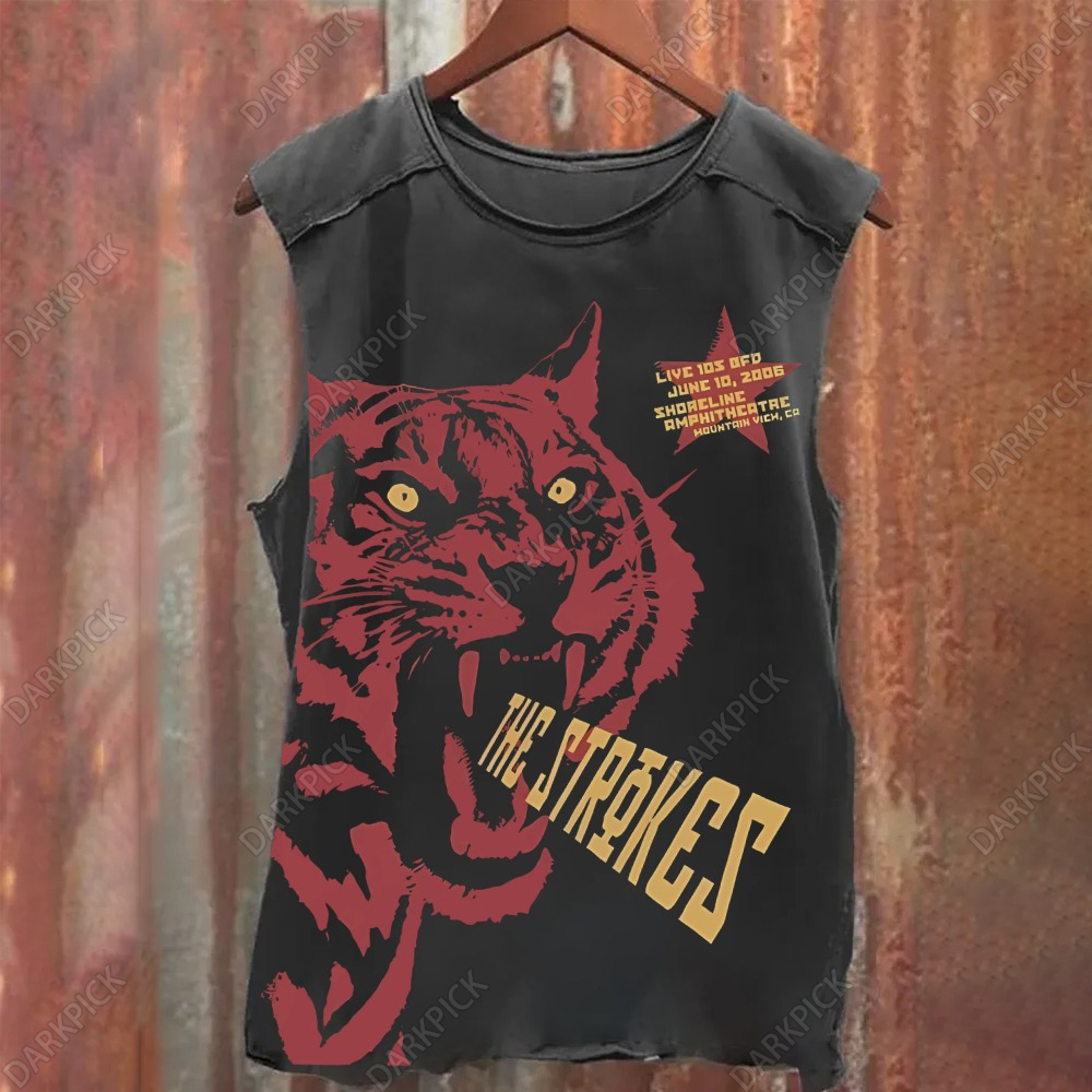 Unisex Vintage Remera The Strokes - Glastonbury Tank Top