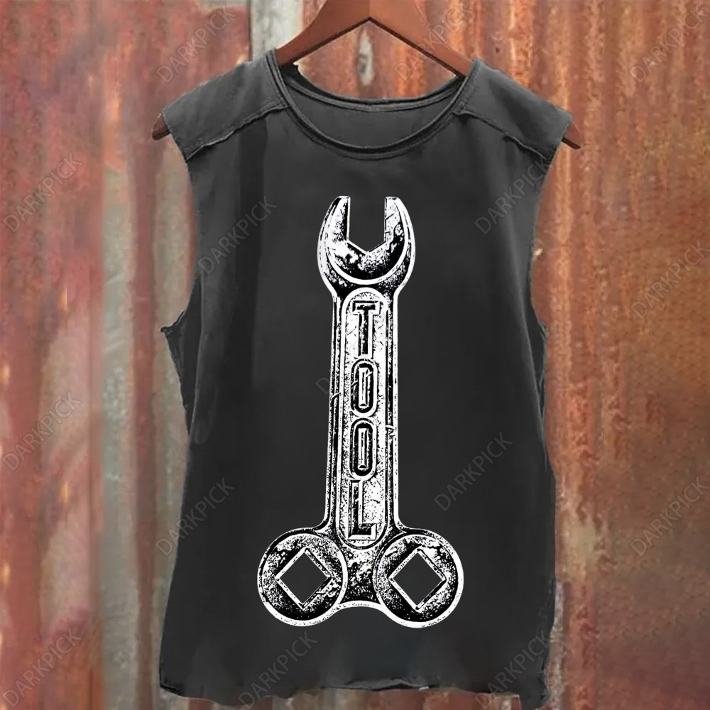 Unisex Vintage Tool Black metal Tank Top