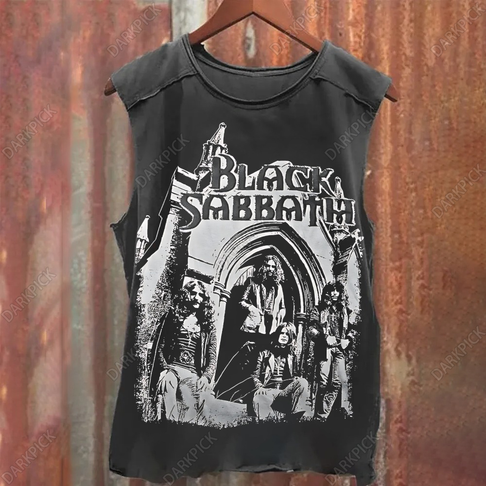 Unisex Vintage Washed  Black Sabbath Tank Top
