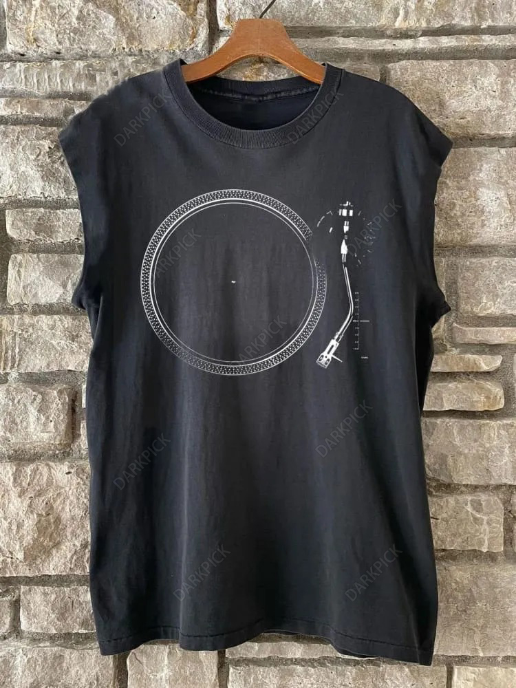 Turntable Vintage Audio LP Vinyl Record Player Unisex Tank Top