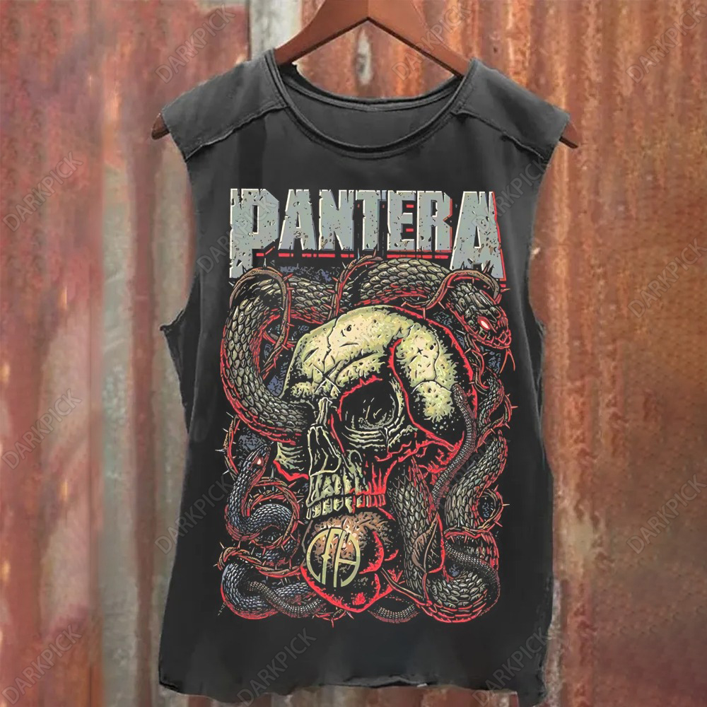 Unisex Vintage Washed  Pantera  Tank Top