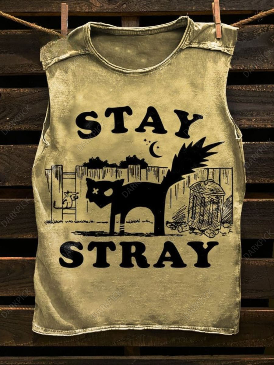 Stray Cat Funny Retro Graphic Unisex Classic Tank Top