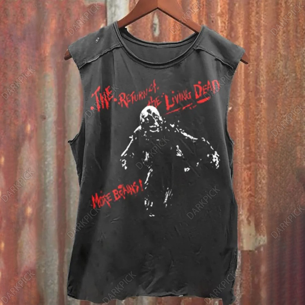 Unisex The Return To The Living Dead More Brains Print Casual Tank Top
