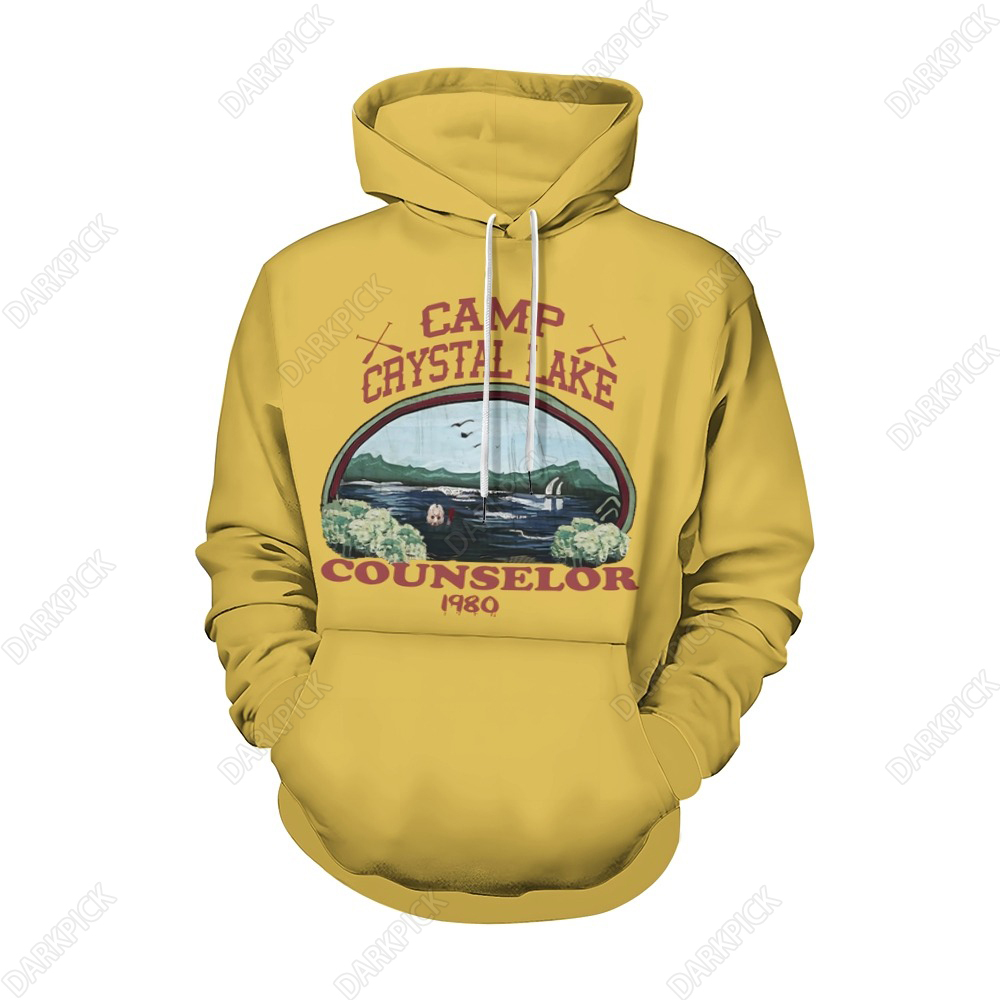 Unisex Camp Crystal Lake Print Crew Neck Casual Hoodies
