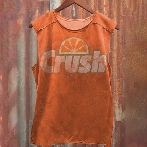 Unisex Klassisches Tanktop im Vintage-Orange-Crush-Print 