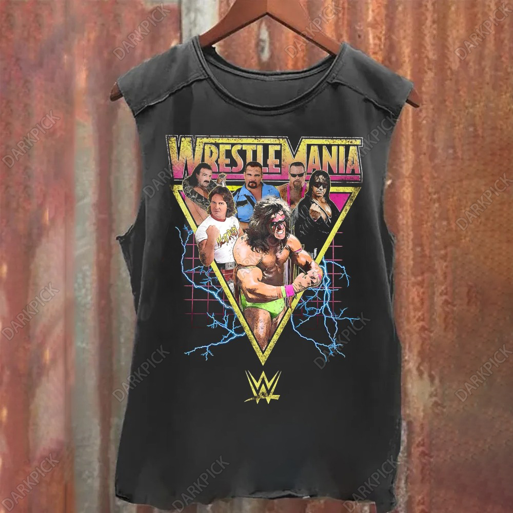 Unisex Vintage Washed WWE WWF WrestleMania Tank Top