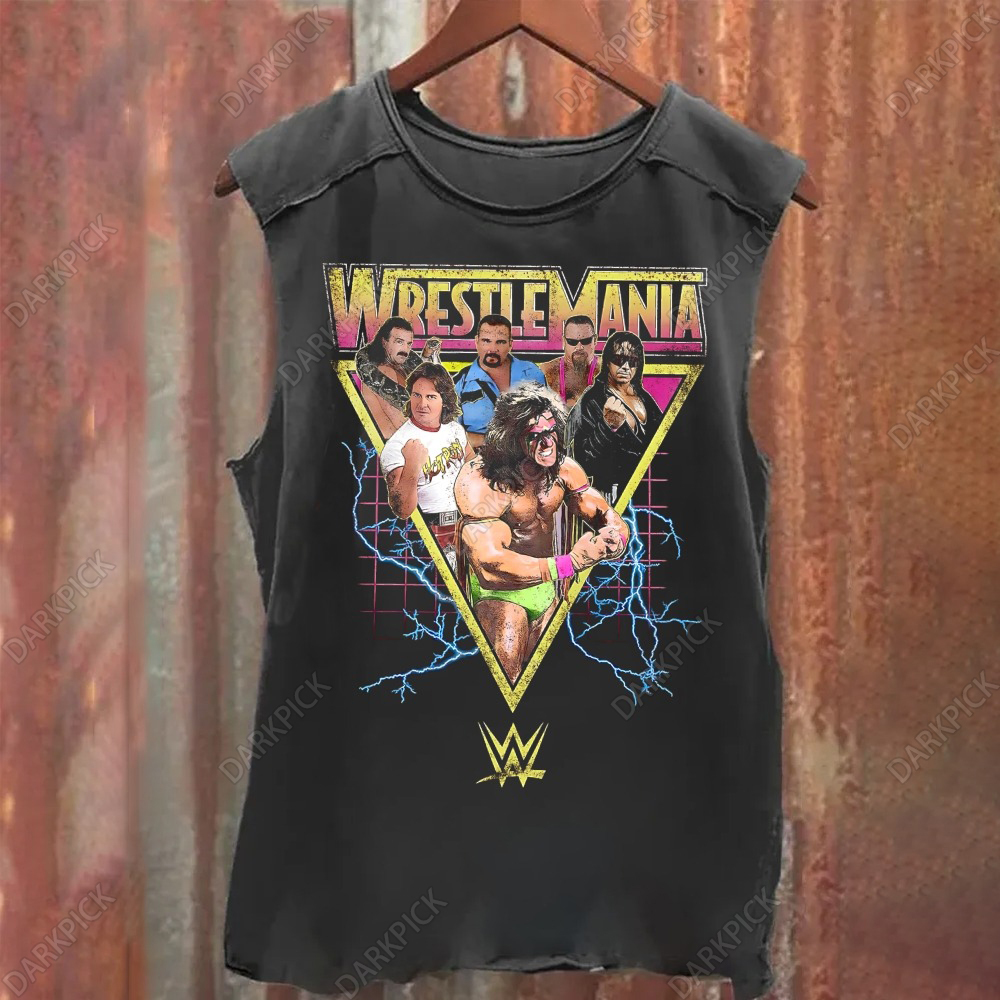 Unisex Vintage Washed WWE WWF WrestleMania Tank Top