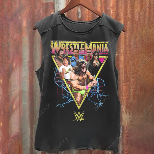 Unisex Vintage Washed WWE WWF WrestleMania Tank Top