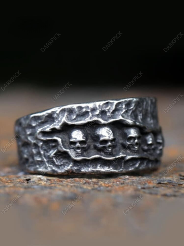 Male Punk Hip Hop Skull Metal Finger Ring