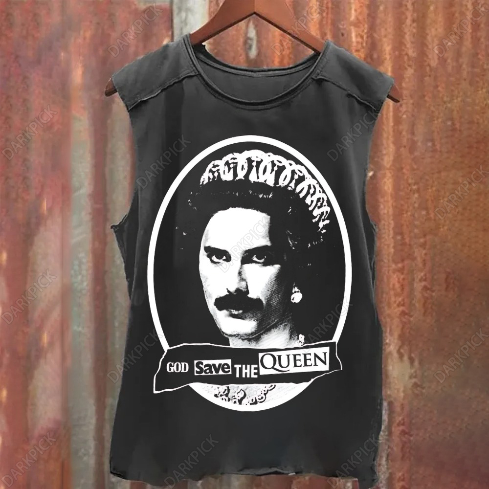 Unisex Vintage God Save The Queen Tank Top