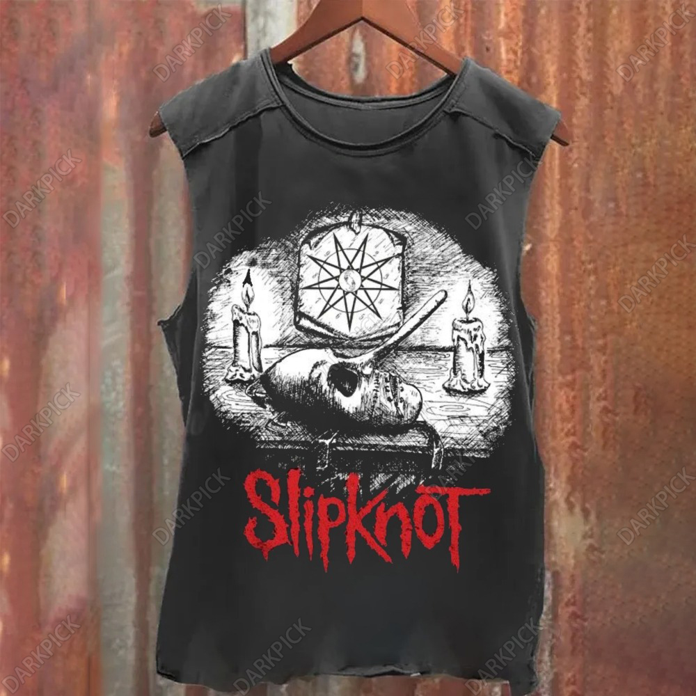Unisex Vintage Washed Slipknot  Heavy Metal Band Tank Top