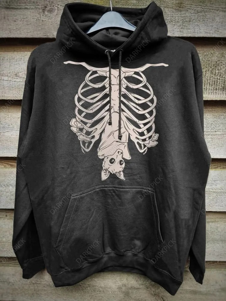 Creepy Cute Bat Goth Print Unisex Hoodie Sweatshirt
