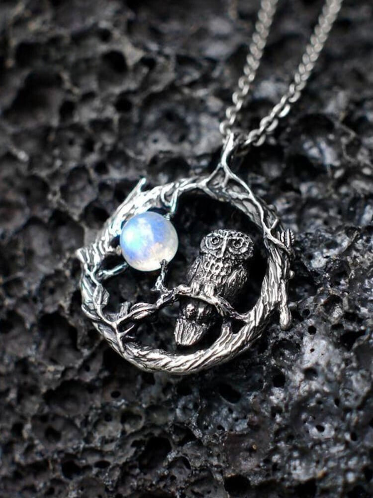 Gothic Necklace Owl Geometric-shaped Vintage Necklace