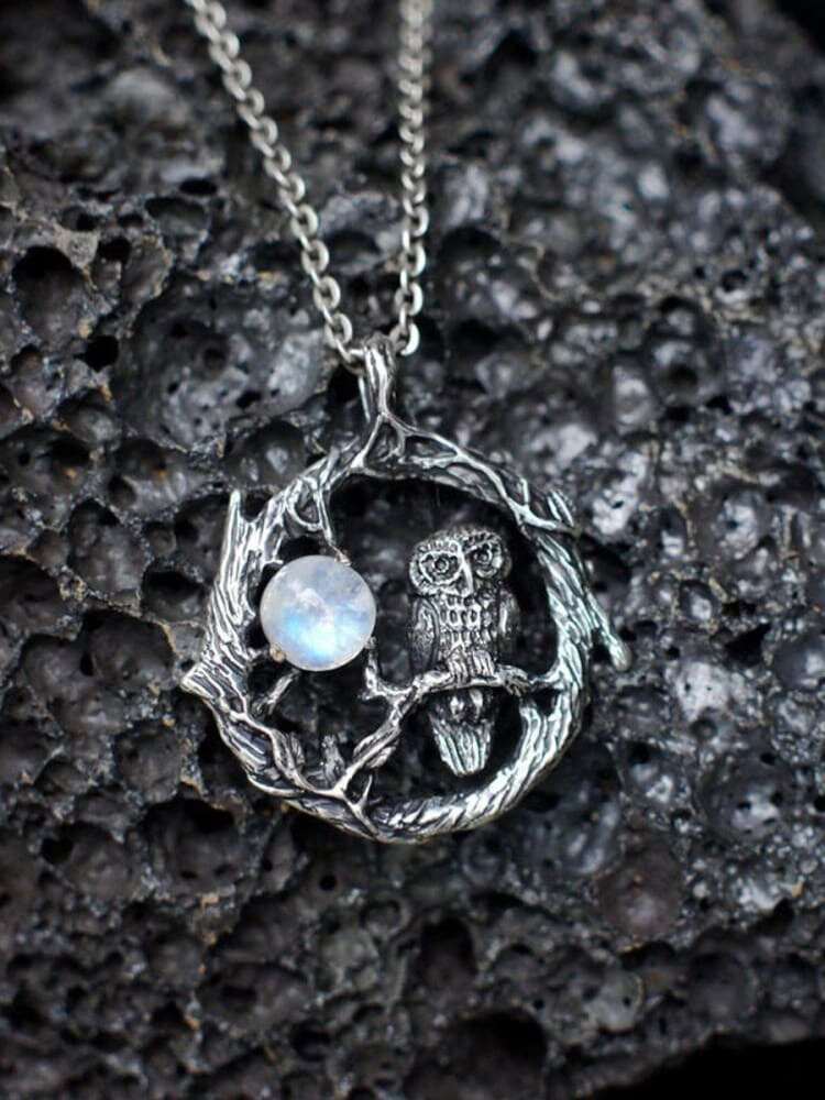 Gothic Necklace Owl Geometric-shaped Vintage Necklace