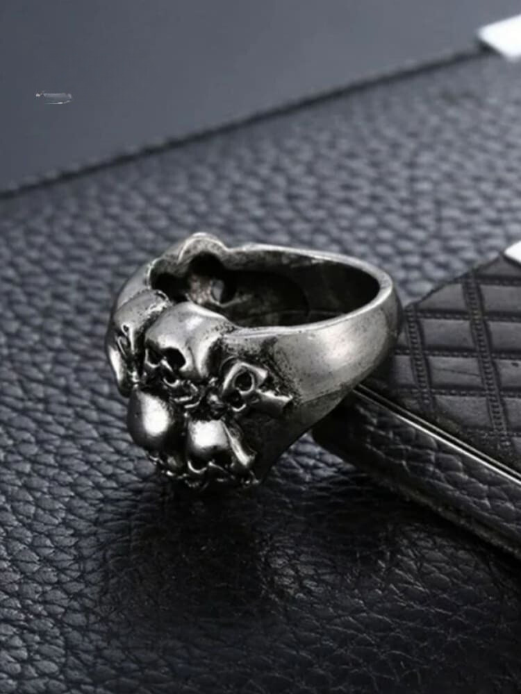 Unisex Punk Metal Retro Skull Opening Finger Ring