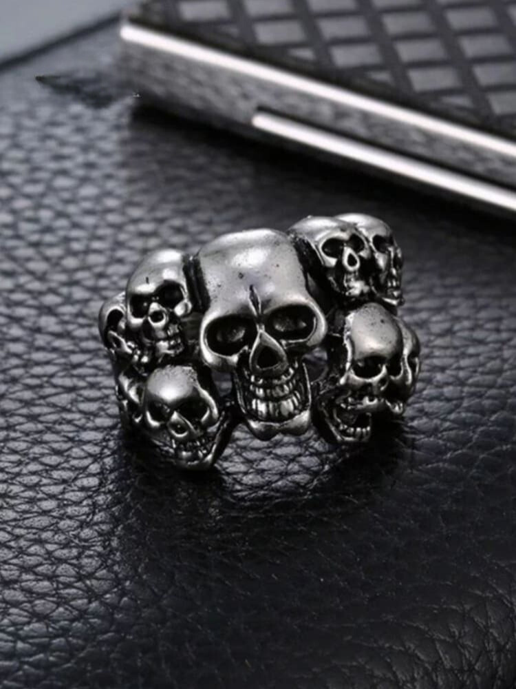 Unisex Punk Metal Retro Skull Opening Finger Ring