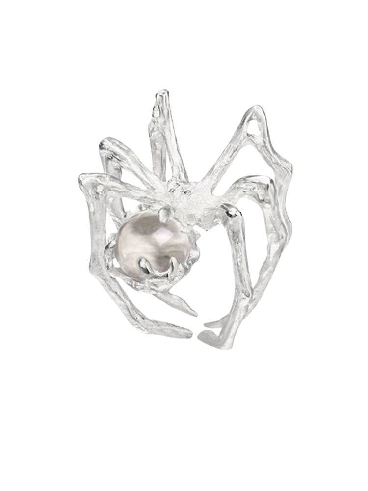 Woman Spider Moonstone Opening Adjustable Ring