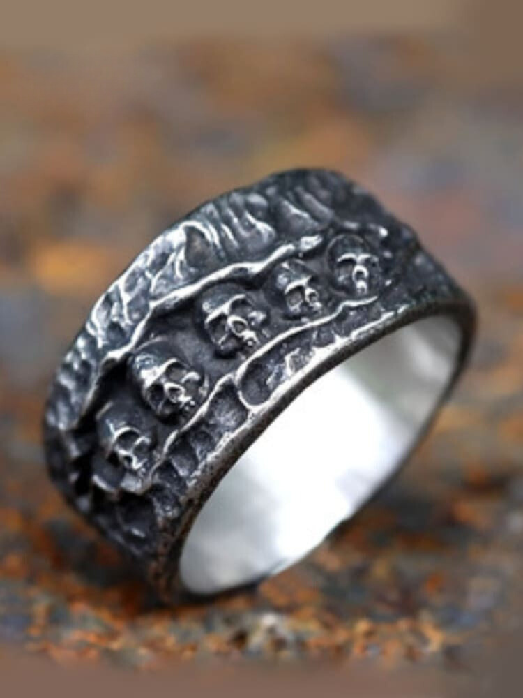 Male Punk Hip Hop Skull Metal Finger Ring